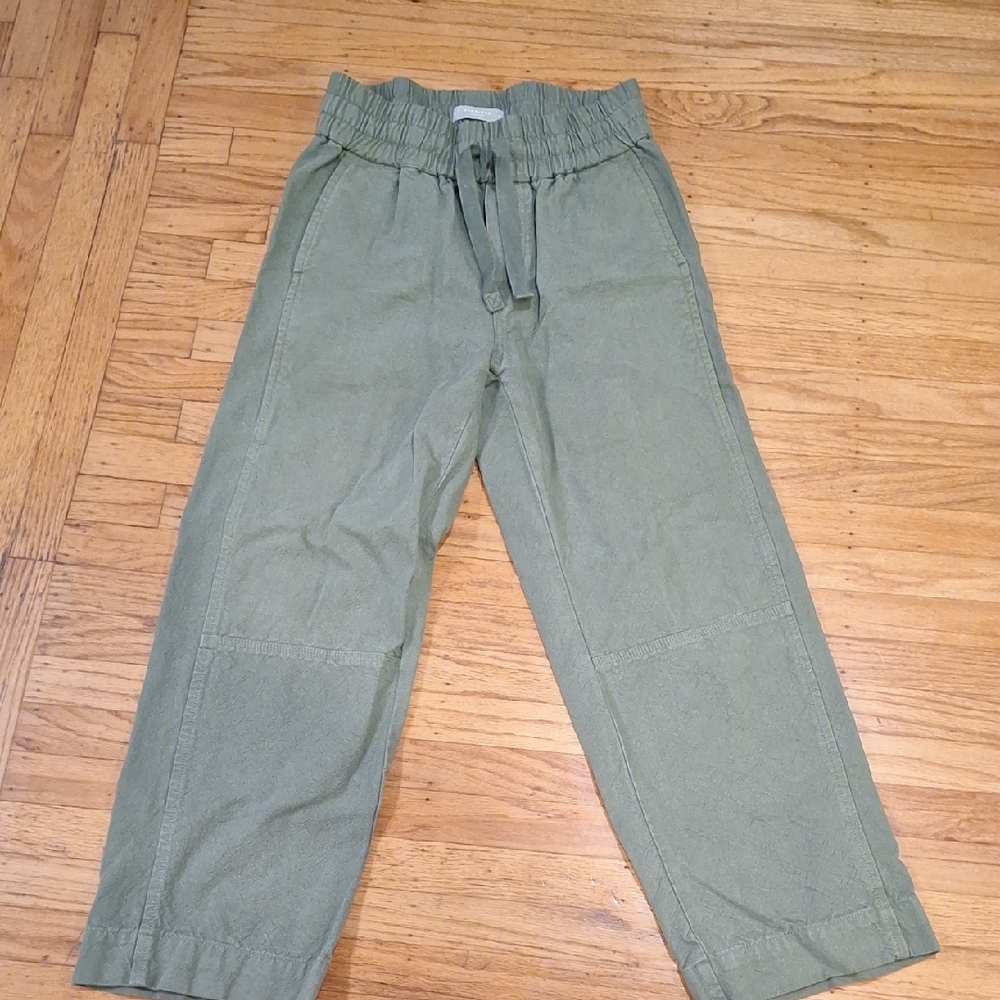Everlane Wide Leg Pants in Olive Green
